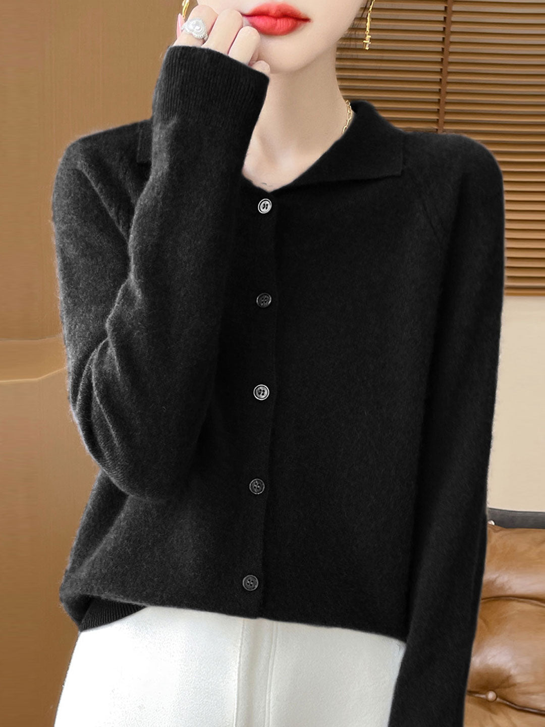 Maria Classic Lapel Knitted Cardigan