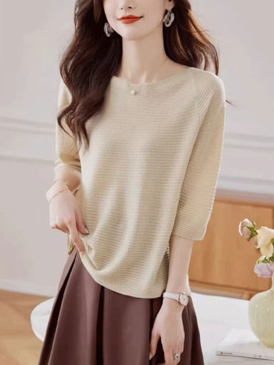 Jessica Loose Boat Neck Knitted Top