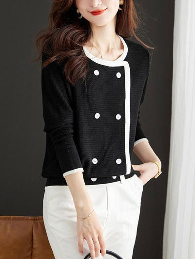 Sophia Loose Crew Neck Knitted Pullover Top