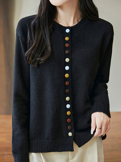 Brooke Loose Crew Neck Knitted Cardigan