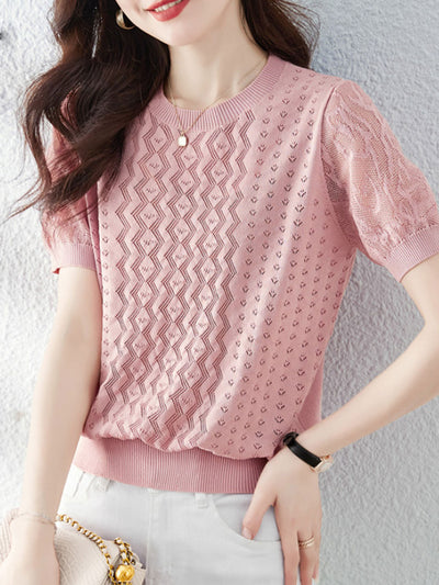Payton Classic Retro Hollowed Knitted Top