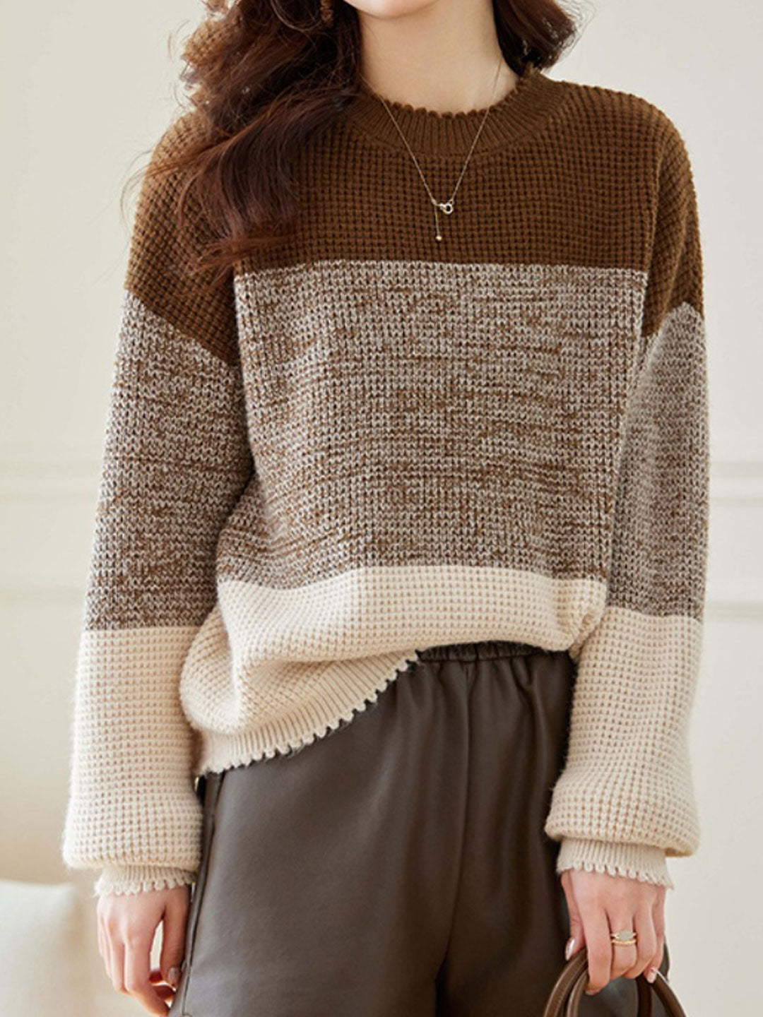 Rachel Loose Crew Neck Ombre Knitted Sweater