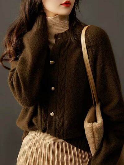 Hannah Loose Crew Neck Knitted Cardigan