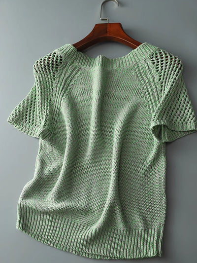 Trinity Casual Hollowed Knitted Top