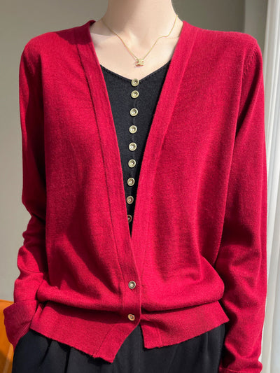 Sally Causal V-neck Knitted Cardigan