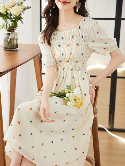 Rachel Retro Floral Embroidered Dress