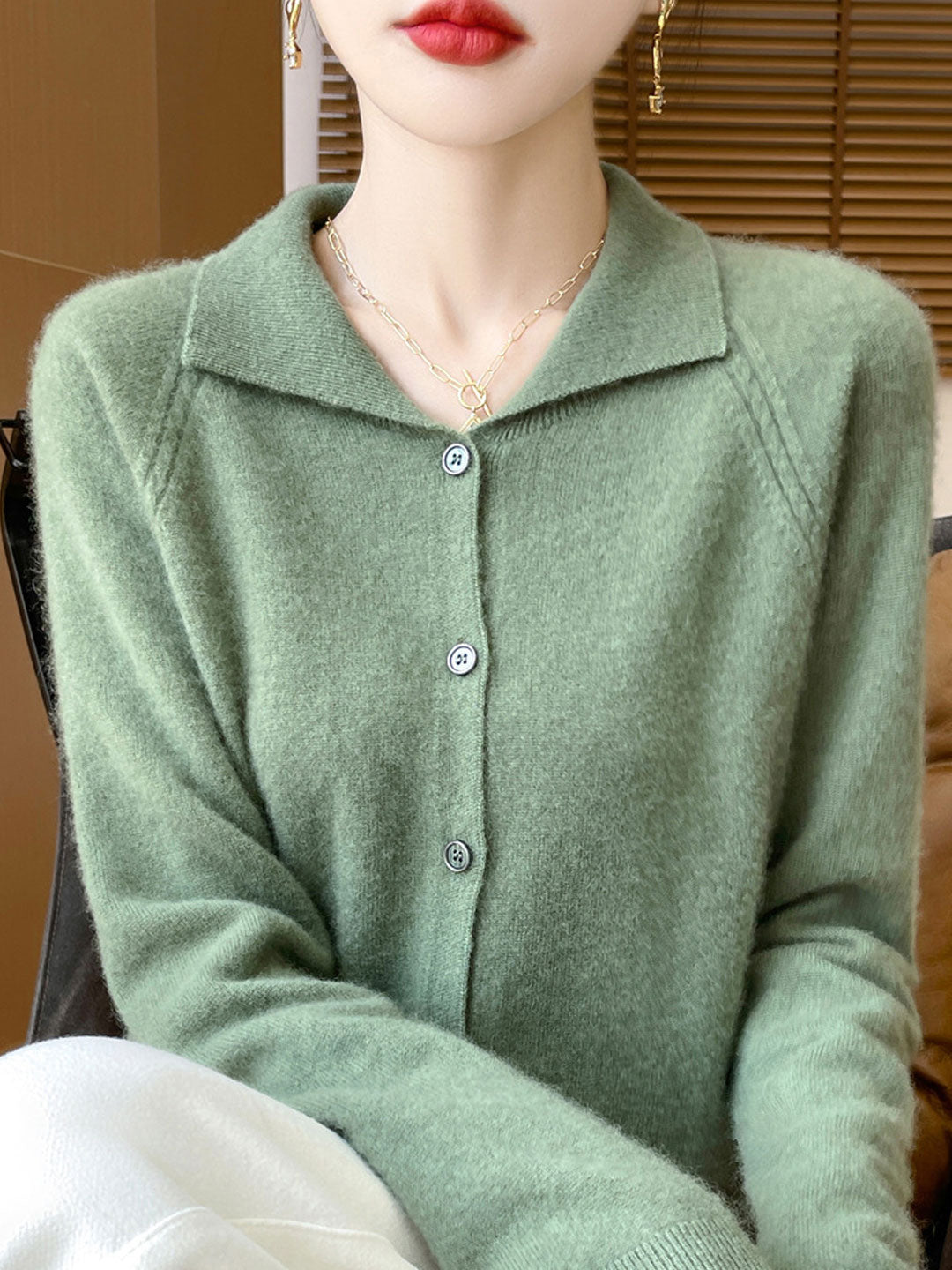 Maria Classic Lapel Knitted Cardigan