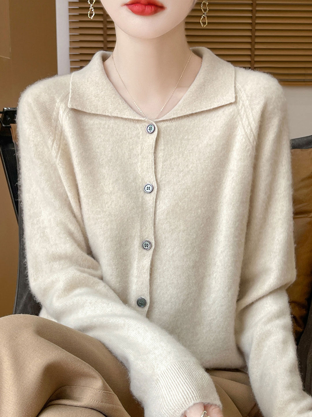 Maria Classic Lapel Knitted Cardigan