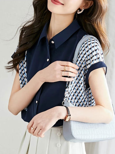 Raya Classic Polo Patchwork Printed Top