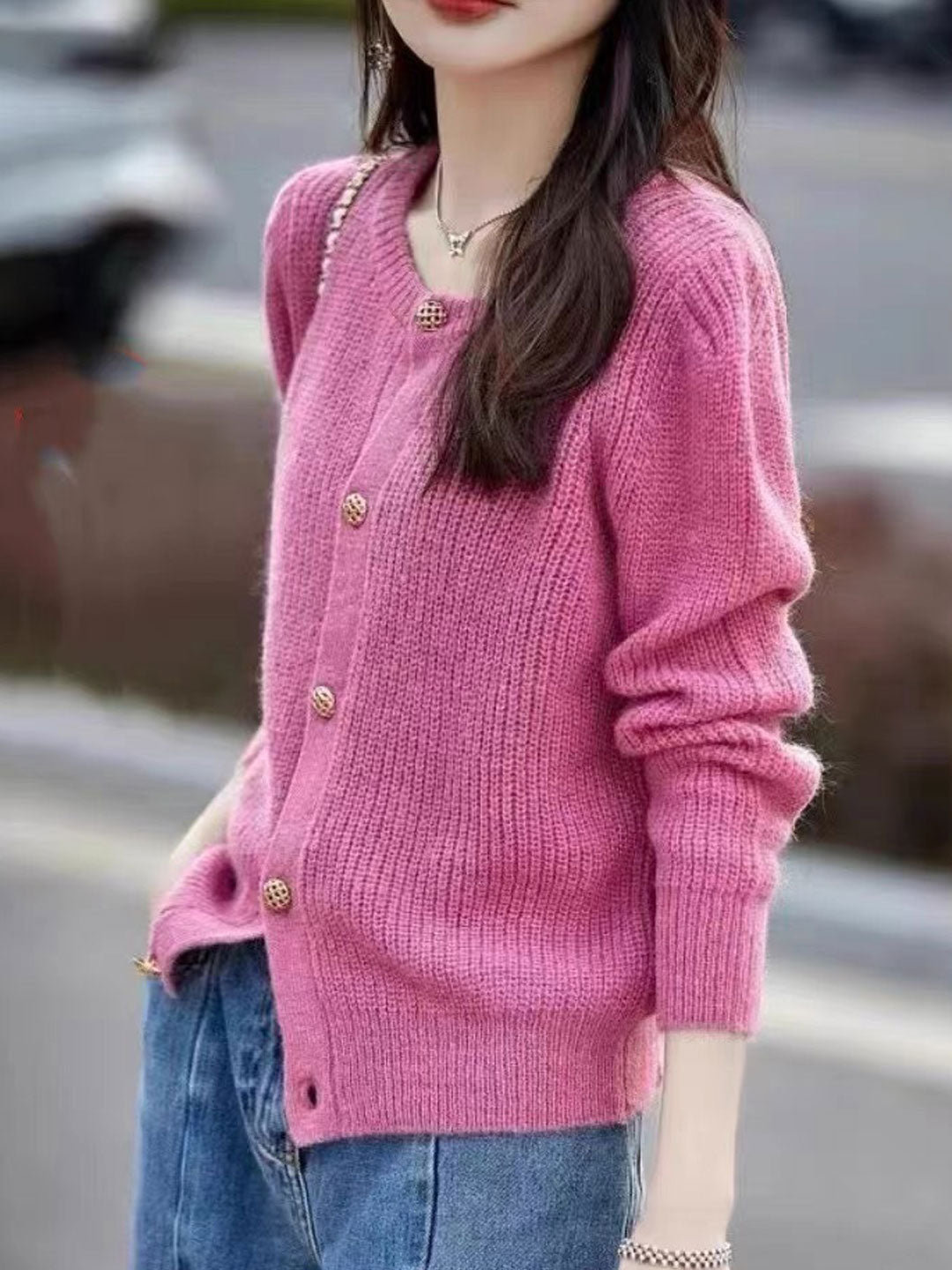 Julia Loose Solid Color Knitted Cardigan