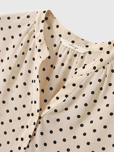 Taylor Retro V-Neck Polka Dot Top