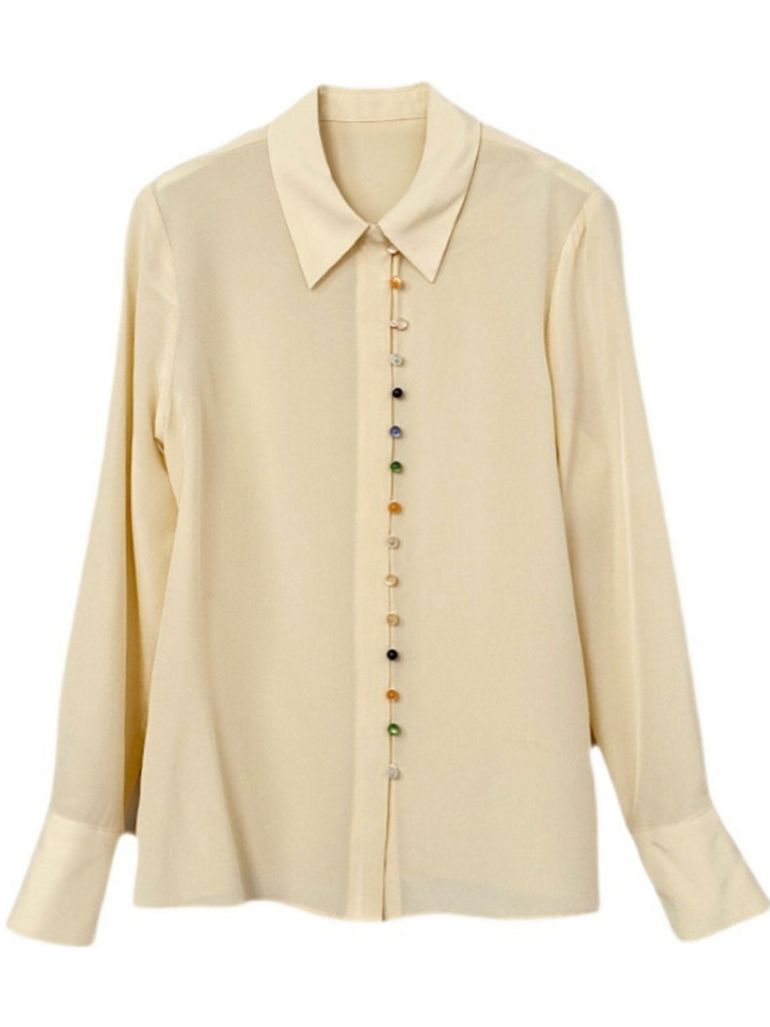 Audrey Vintage Lapel Solid Color Shirt