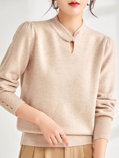 Brooke Casual Crew Neck Solid Color Knitted Top