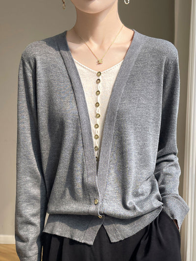 Sally Causal V-neck Knitted Cardigan