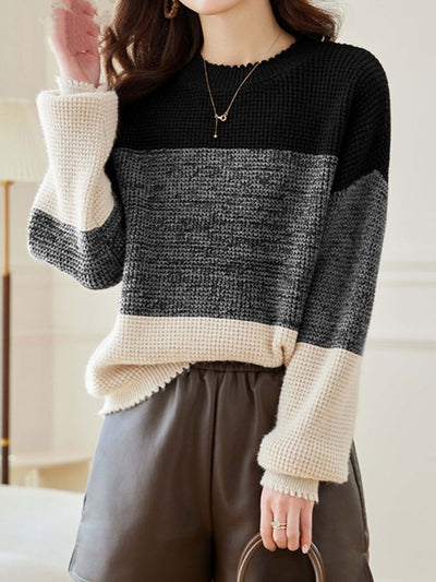 Rachel Loose Crew Neck Ombre Knitted Sweater