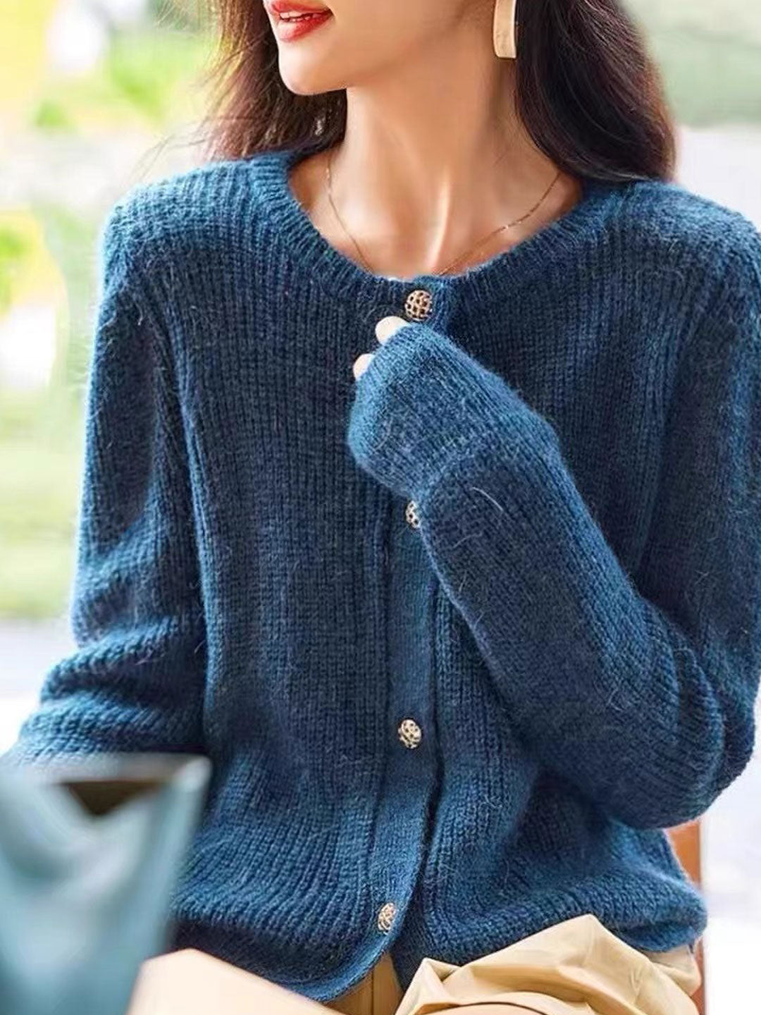 Julia Loose Solid Color Knitted Cardigan