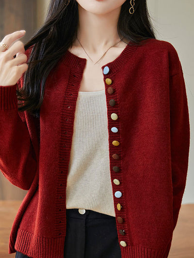 Brooke Loose Crew Neck Knitted Cardigan