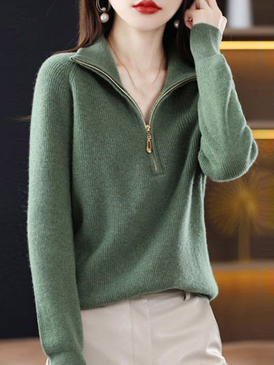 Julia Loose Pullover Zipper Knitted Coat