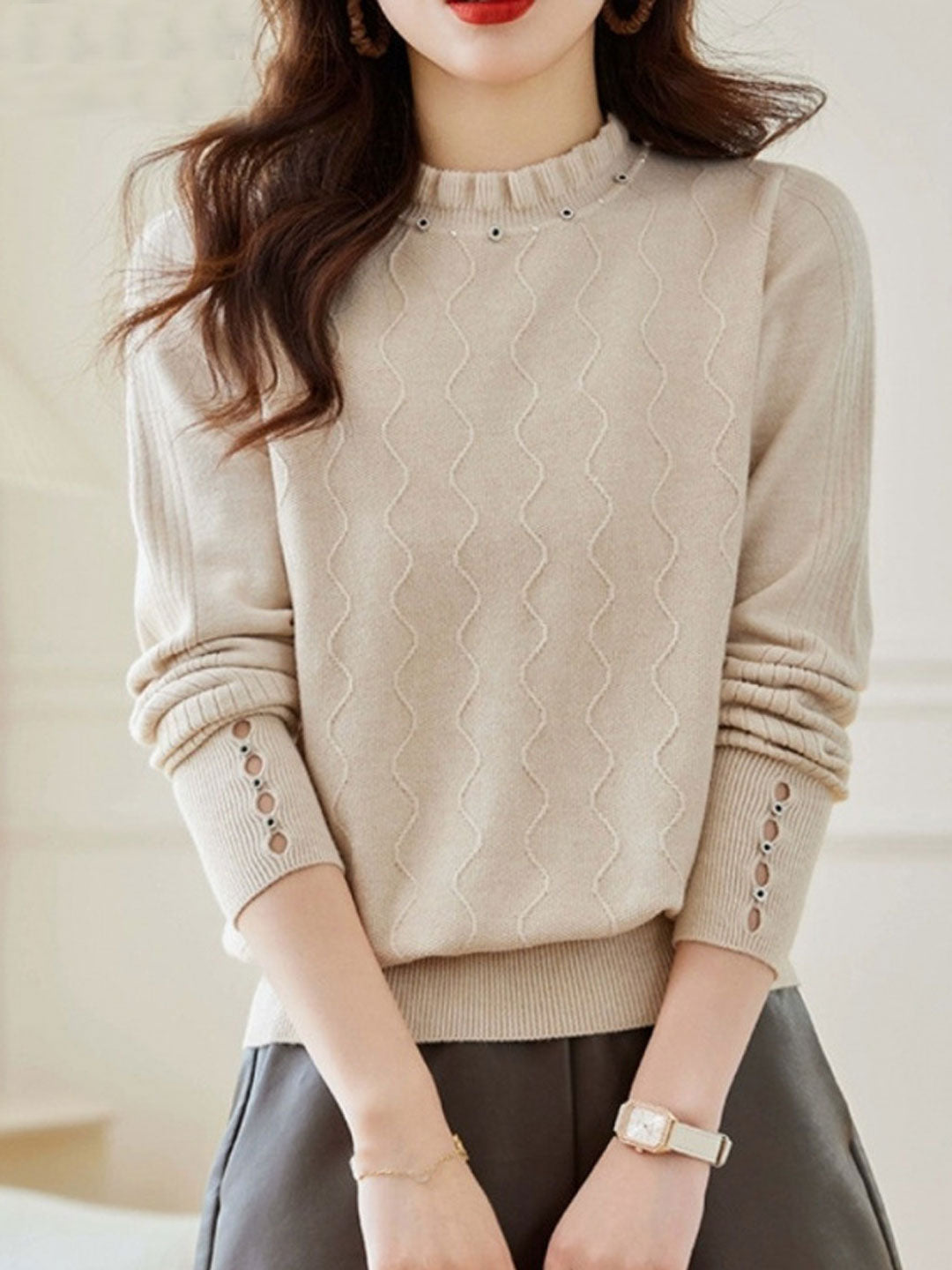 Molly Loose Auricular Knitted Sweater