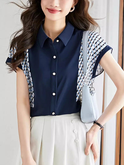 Raya Classic Polo Patchwork Printed Top