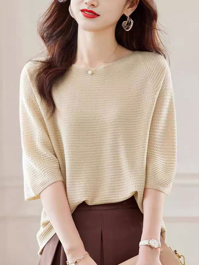 Jessica Loose Boat Neck Knitted Top