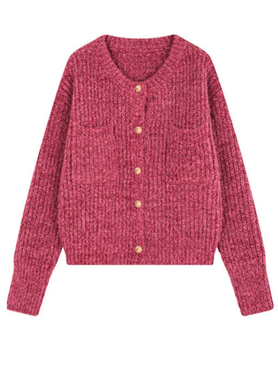 Madison Loose Crew Neck Knitted Cardigan