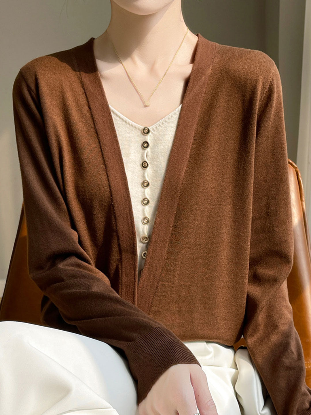 Sally Causal V-neck Knitted Cardigan