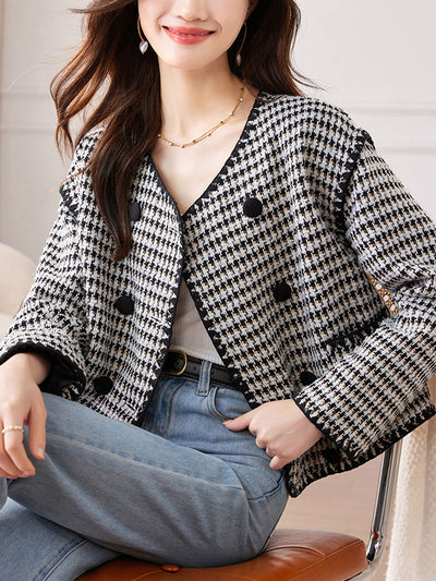 Mariah Classic Crew Neck Tweed Jacket