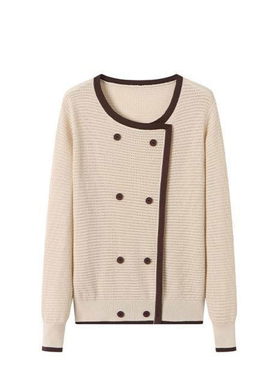 Sophia Loose Crew Neck Knitted Pullover Top-Coffee