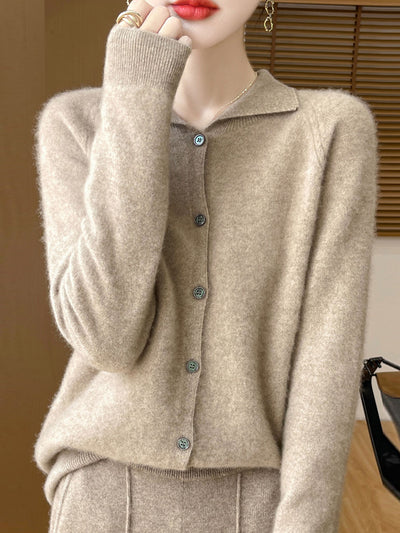 Maria Classic Lapel Knitted Cardigan