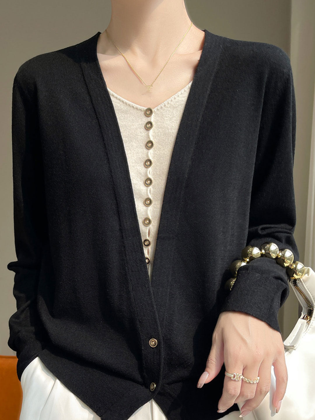 Sally Causal V-neck Knitted Cardigan