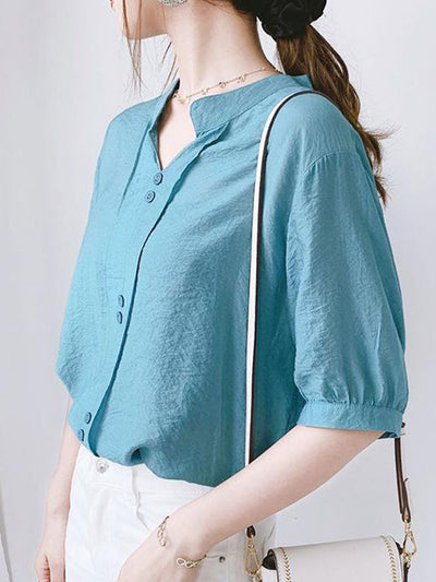 Morgan Classic V-Neck Lace Hollowed Chiffon Top