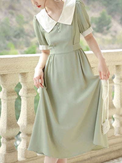 Lauren Retro Doll Collar Maxi Dress