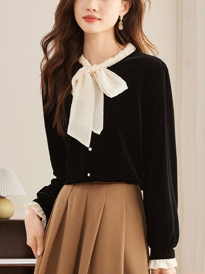 Chloe Retro Crew Neck Bow Top