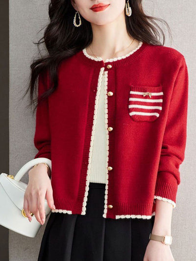 Jessica Loose Crew Neck Knitted Cardigan