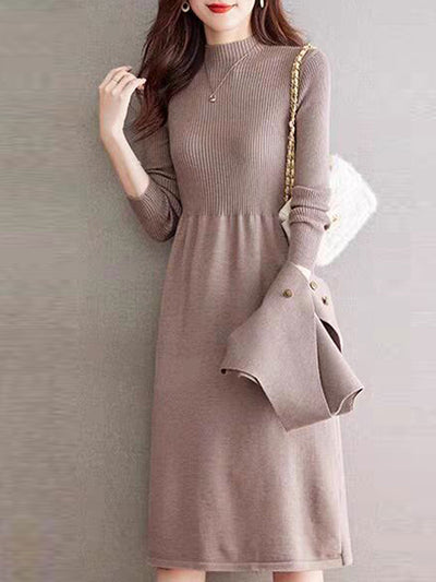 Kaitlyn Classic Knitted Vest And Dress Set