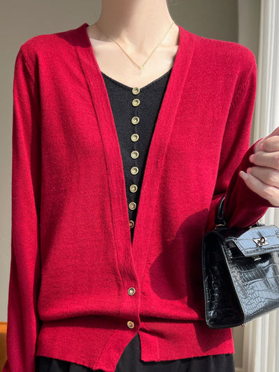 Sally Causal V-neck Knitted Cardigan