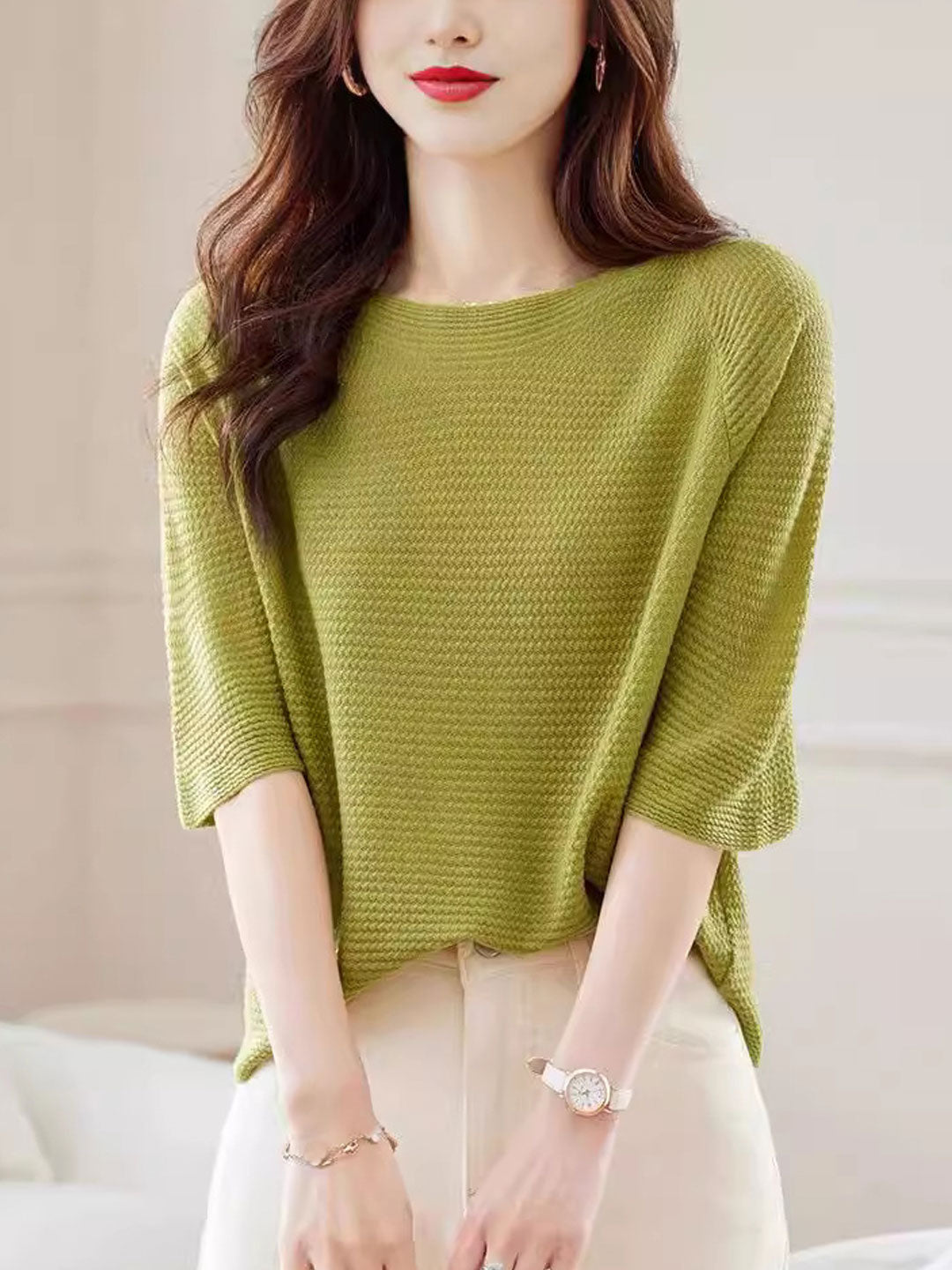 Jessica Loose Boat Neck Knitted Top