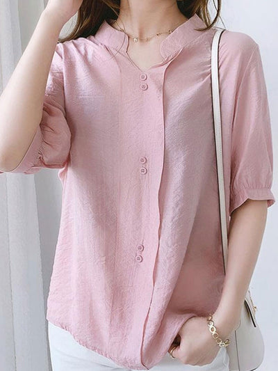 Morgan Classic V-Neck Lace Hollowed Chiffon Top