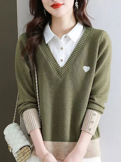 Claire Loose Crew Neck Knitted Top Set