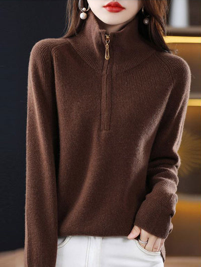 Julia Loose Pullover Zipper Knitted Coat