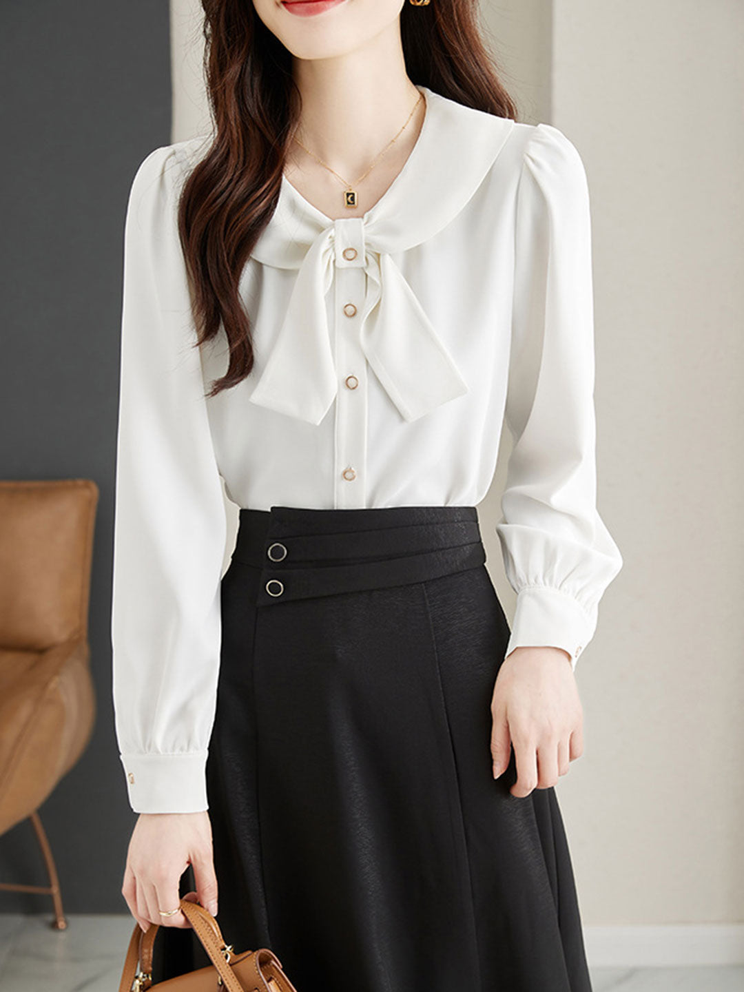 Samantha French Long Sleeve Chiffon Shirt